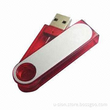 Transparent Plastic Swivel USB Memory Stick in Various Colors, USB3.0 Supports 2.0/1.1 Interface